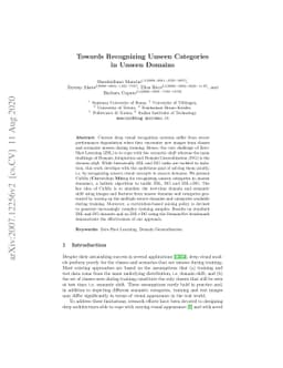 Towards Recognizing Unseen Categories in Unseen Domains
