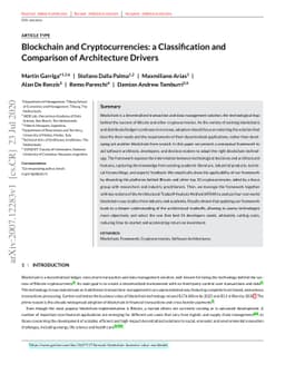 Blockchain and Cryptocurrencies: a Classification and Comparison of
  Architecture Drivers