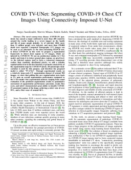 COVID TV-UNet: Segmenting COVID-19 Chest CT Images Using Connectivity
  Imposed U-Net