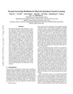 Dynamic Knowledge Distillation for Black-box Hypothesis Transfer
  Learning