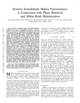 Positive Semidefinite Matrix Factorization: A Connection with Phase
  Retrieval and Affine Rank Minimization
