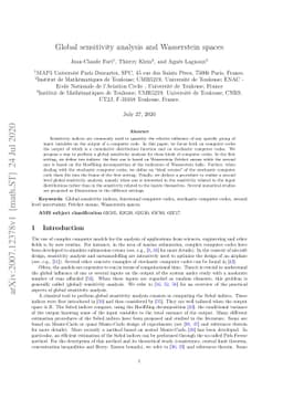 Global sensitivity analysis and Wasserstein spaces