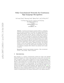Fully Convolutional Networks for Continuous Sign Language Recognition