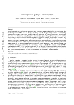 Micro-expression spotting: A new benchmark