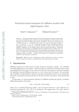 Prediction-based estimation for diffusion models with high-frequency
  data