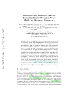 Self-Supervised Monocular 3D Face Reconstruction by Occlusion-Aware
  Multi-view Geometry Consistency
