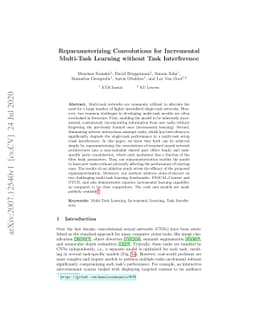 Reparameterizing Convolutions for Incremental Multi-Task Learning
  without Task Interference