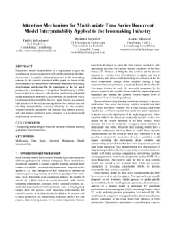 Attention Mechanism for Multivariate Time Series Recurrent Model
  Interpretability Applied to the Ironmaking Industry