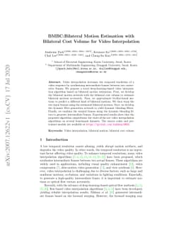 BMBC:Bilateral Motion Estimation with Bilateral Cost Volume for Video
  Interpolation