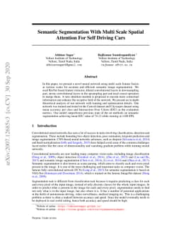 Semantic Segmentation With Multi Scale Spatial Attention For Self
  Driving Cars
