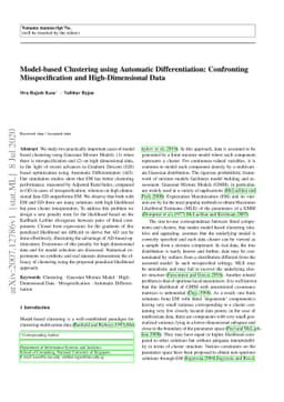Model-based Clustering using Automatic Differentiation: Confronting
  Misspecification and High-Dimensional Data