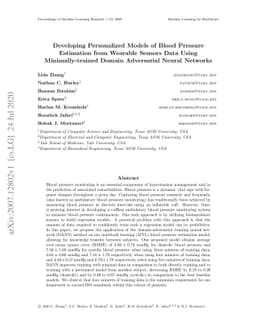 Developing Personalized Models of Blood Pressure Estimation from
  Wearable Sensors Data Using Minimally-trained Domain Adversarial Neural
  Networks