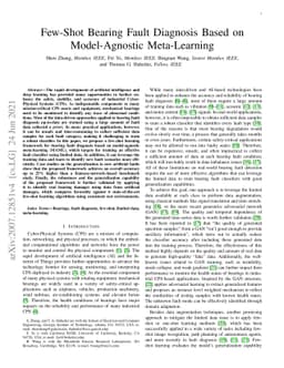 Few-Shot Bearing Fault Diagnosis Based on Model-Agnostic Meta-Learning
