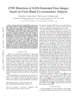 CNN Detection of GAN-Generated Face Images based on Cross-Band
  Co-occurrences Analysis