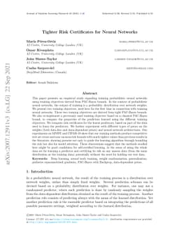 Tighter risk certificates for neural networks