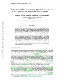 Robust and Generalizable Visual Representation Learning via Random
  Convolutions