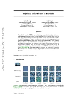 Style is a Distribution of Features