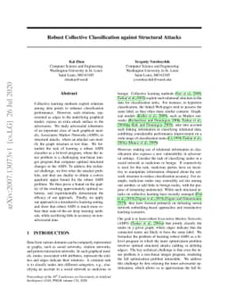 Robust Collective Classification against Structural Attacks