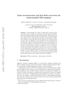 Joint reconstruction and bias field correction for undersampled MR
  imaging