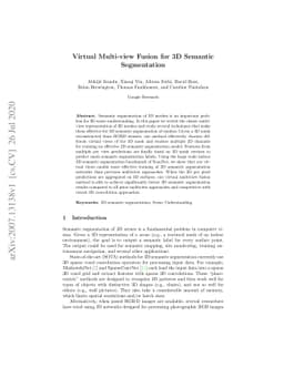 Virtual Multi-view Fusion for 3D Semantic Segmentation