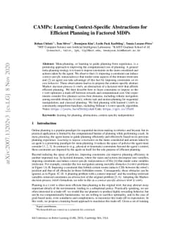 CAMPs: Learning Context-Specific Abstractions for Efficient Planning in
  Factored MDPs