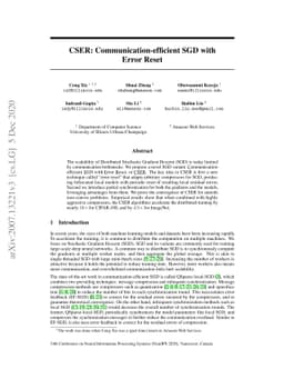 CSER: Communication-efficient SGD with Error Reset