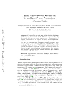 From Robotic Process Automation to Intelligent Process Automation:
  Emerging Trends