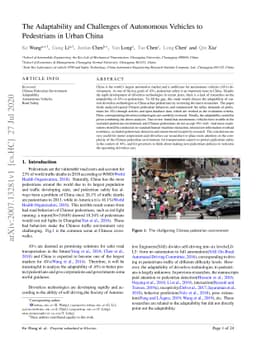 The Adaptability and Challenges of Autonomous Vehicles to Pedestrians in
  Urban China
