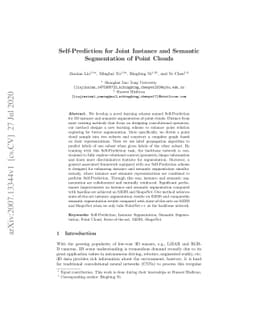 Self-Prediction for Joint Instance and Semantic Segmentation of Point
  Clouds
