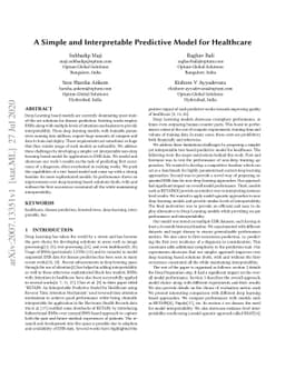 A Simple and Interpretable Predictive Model for Healthcare