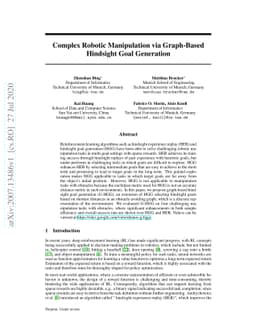 Complex Robotic Manipulation via Graph-Based Hindsight Goal Generation