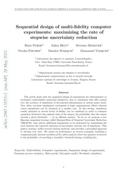 Sequential design of multi-fidelity computer experiments: maximizing the
  rate of stepwise uncertainty reduction