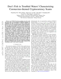 Don't Fish in Troubled Waters! Characterizing Coronavirus-themed
  Cryptocurrency Scams