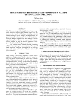 Cloud Detection through Wavelet Transforms in Machine Learning and Deep
  Learning