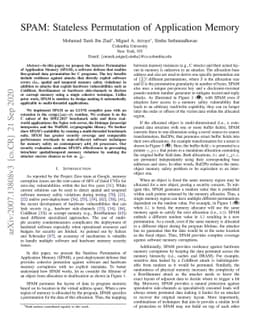 SPAM: Stateless Permutation of Application Memory