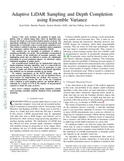 Adaptive LiDAR Sampling and Depth Completion using Ensemble Variance