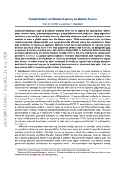Robust Similarity and Distance Learning via Decision Forests