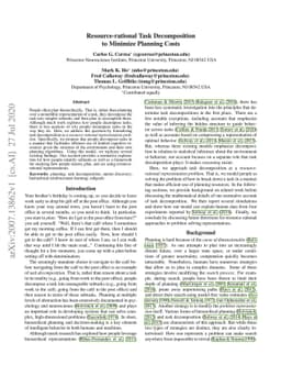 Resource-rational Task Decomposition to Minimize Planning Costs