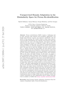 Unsupervised Domain Adaptation in the Dissimilarity Space for Person
  Re-identification