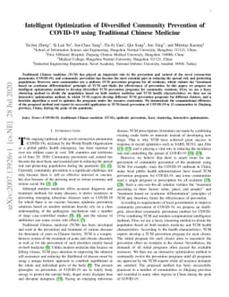 Intelligent Optimization of Diversified Community Prevention of COVID-19
  using Traditional Chinese Medicine