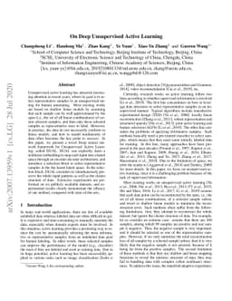On Deep Unsupervised Active Learning