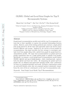 GLIMG: Global and Local Item Graphs for Top-N Recommender Systems