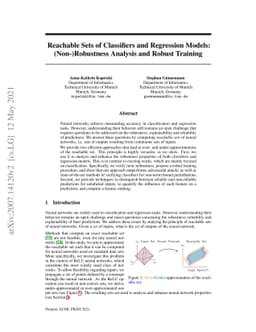 Reachable Sets of Classifiers and Regression Models: (Non-)Robustness
  Analysis and Robust Training