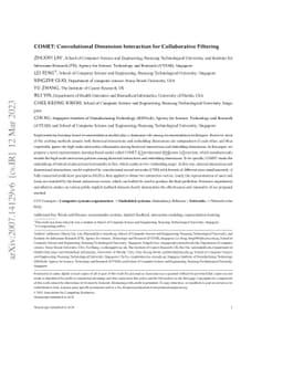 COMET: Convolutional Dimension Interaction for Collaborative Filtering