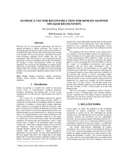 Siamese x-vector reconstruction for domain adapted speaker recognition