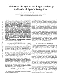 Multimodal Integration for Large-Vocabulary Audio-Visual Speech
  Recognition