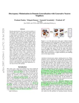 Discrepancy Minimization in Domain Generalization with Generative
  Nearest Neighbors