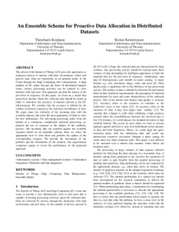 An Ensemble Scheme for Proactive Data Allocation in Distributed Datasets