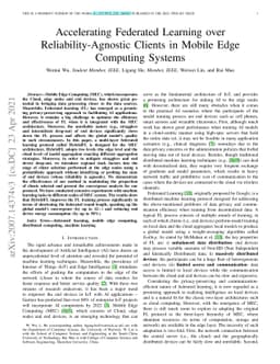 Accelerating Federated Learning over Reliability-Agnostic Clients in
  Mobile Edge Computing Systems