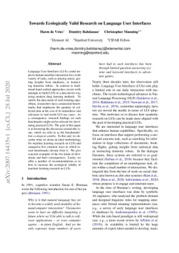 Towards Ecologically Valid Research on Language User Interfaces